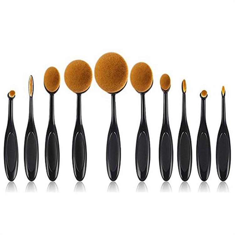 10PCS Kosmetisk tandborste Makeupborste Oval Sminkborstar Set