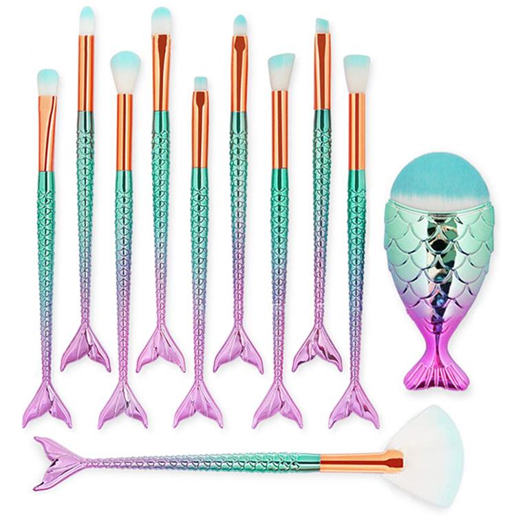 11ST Kosmetisk ögonskugga Blush 3D Mermaid Makeup Brush Set