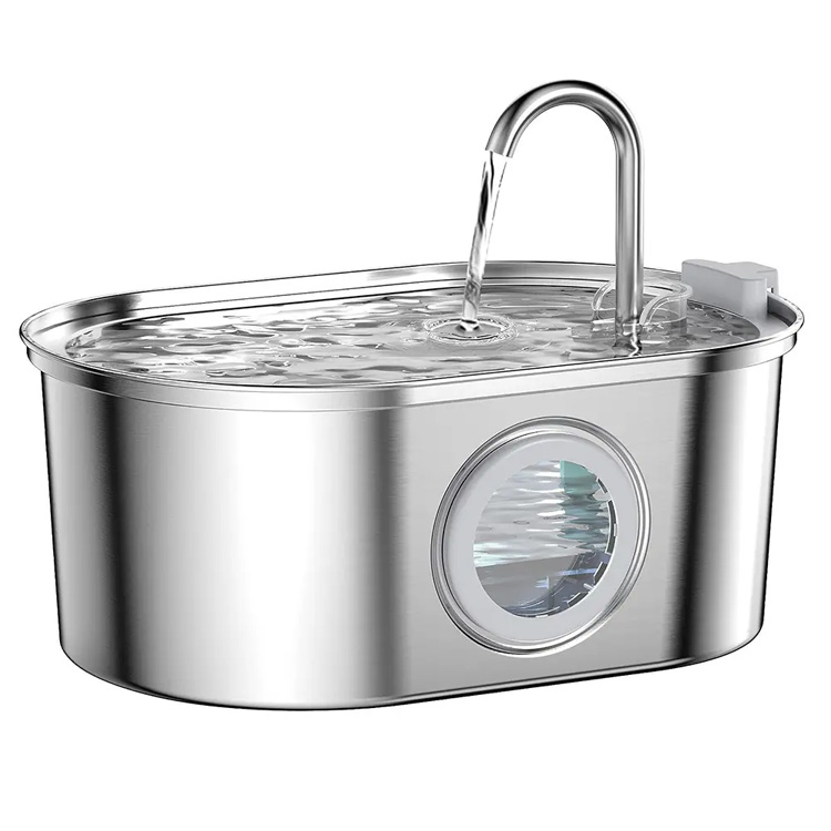 3.2L Pet Fountain 304 Rostfritt stål Dricker Pet Fountain