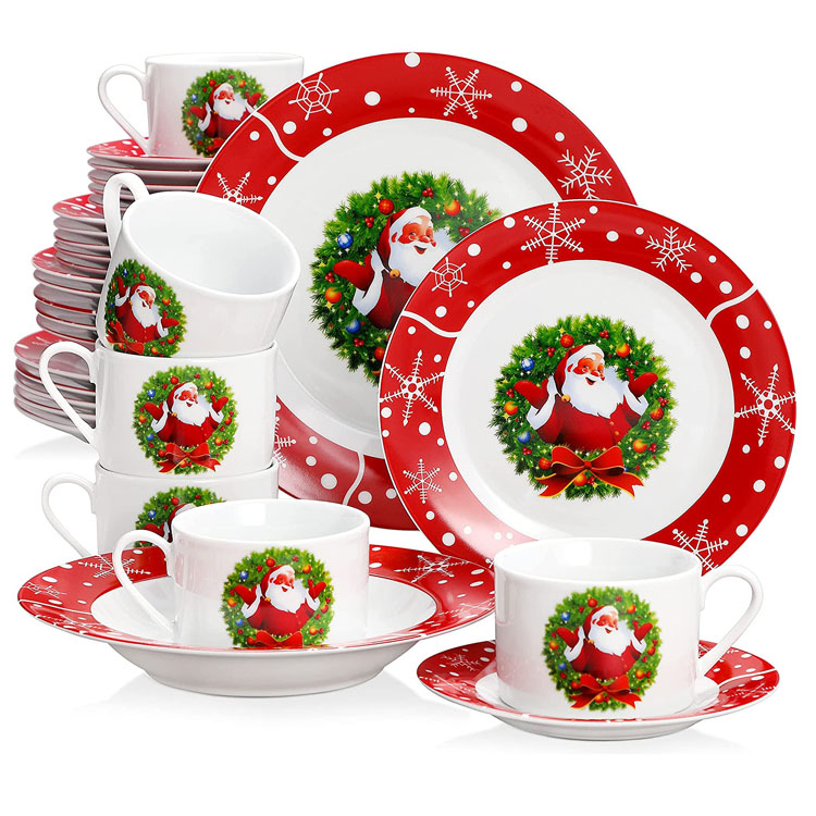 30st Santa Claus Keramik julservis set