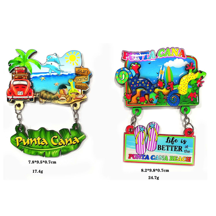 3D Customizable Medelhavsdesignsouvenir kylskåpsmagnet