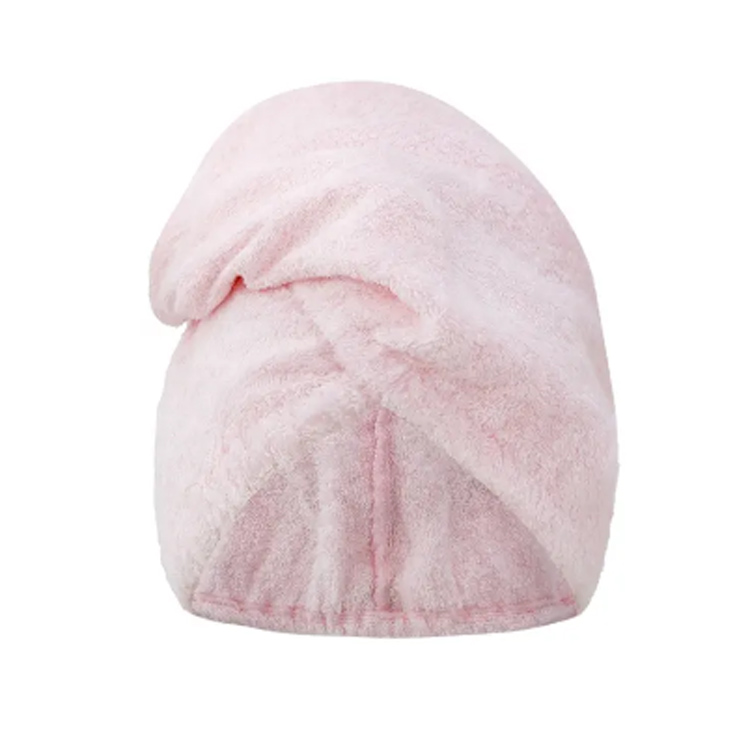 Absorberande rosa bambu mikrofiber hår turban wrap handduk