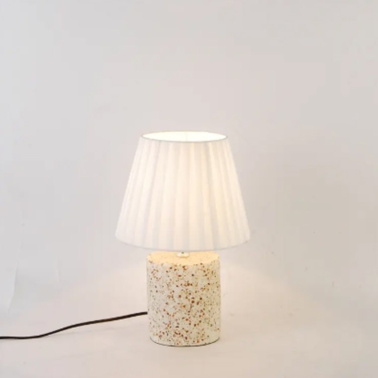 BedSide Modern Dekoration Vit Terrazzo Base Bordslampa