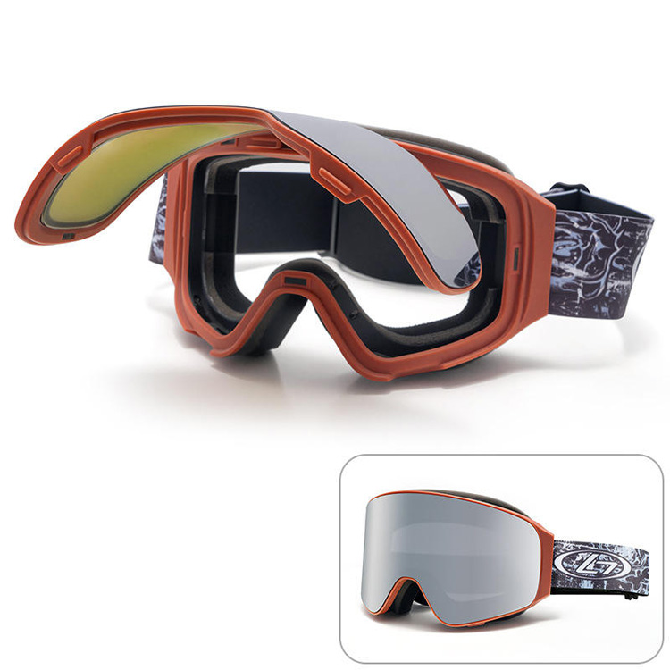 Anpassade unisex dammtäta vindtäta UV400 snowboardglasögon