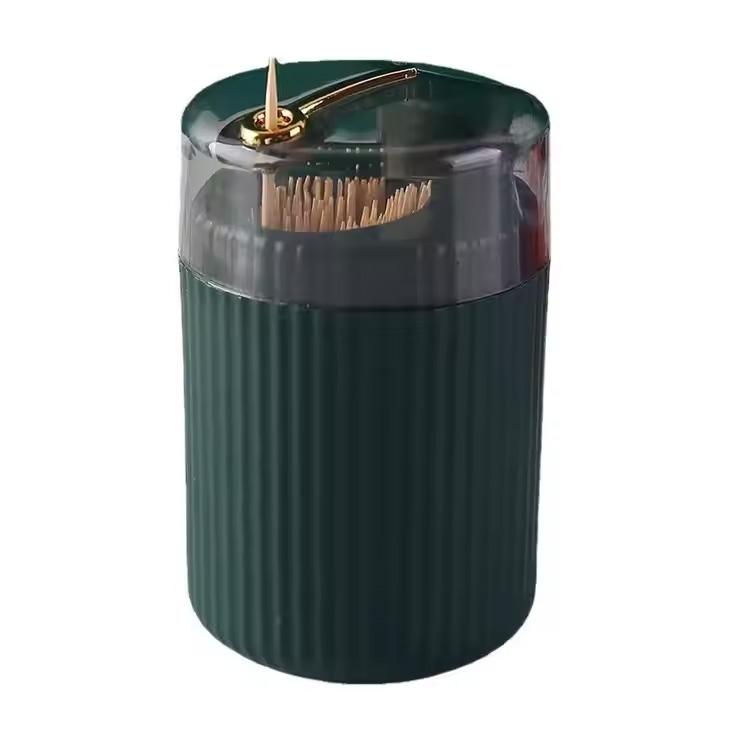 Dispenser Push-Type förvaringsbox Tandpetare Canister Holder