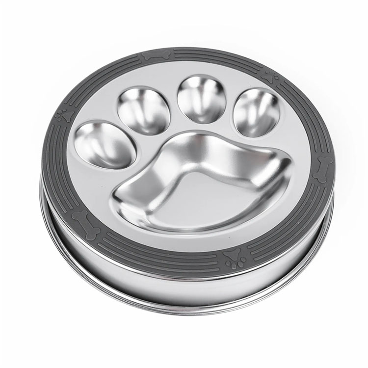 Dog Bowl med icke-halkis silikonmatta hundmatätande skål