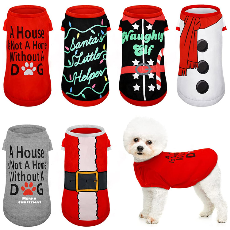 Partihandel valp kostym Xmas Apparel Hund julkläder