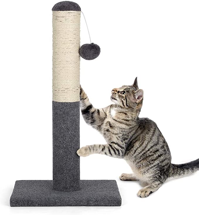 Slitstark Sisal Kitty Cat Scratching Post med hängande boll