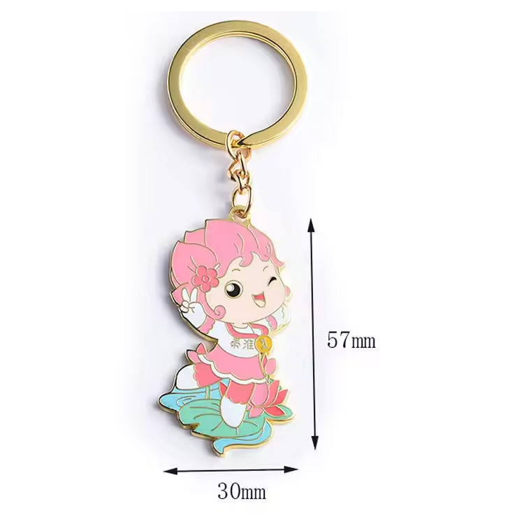 Högkvalitativa grossister Anpassade logotyp Metall Gold Keychains