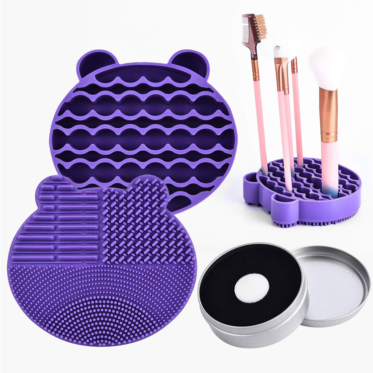 Bärbar torkhållare Silikon Makeup Brush Cleaner Mat