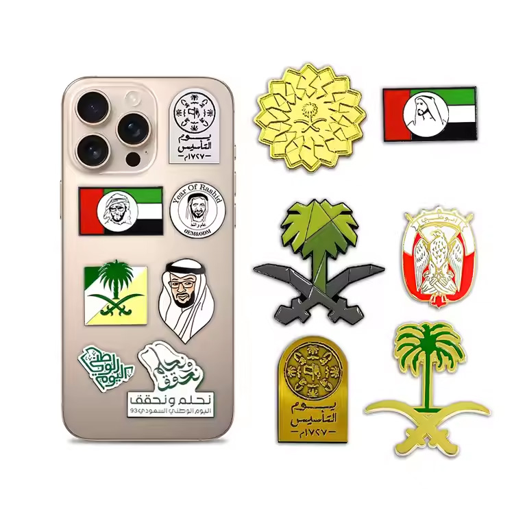 Mexico Metal Custom Lapels Emamel Saudi Metal Sticker Pin