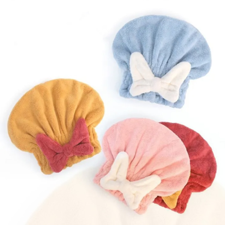Mikrofiber hårtorkning med bågknut duschhatt hår turban
