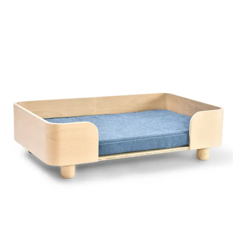 Ny design modern husdjur möbler trägram hundbädd