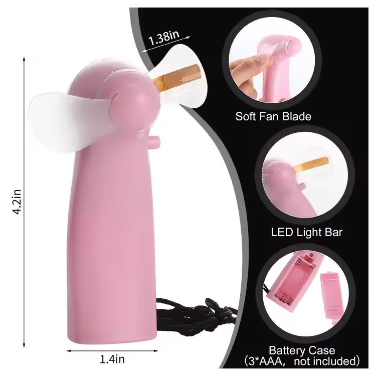 Ny Mini Bärbar Handy Led Custom Message Batterifläkt