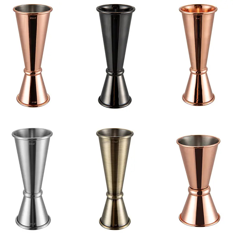 Premium Copper Silver 2Cl/4Cl Rostfritt stål dubbel jigger