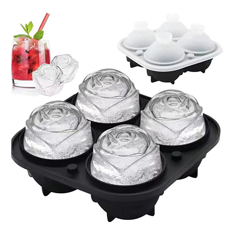 Nyhet 3D Silikon Rose Ice Mold Cube fack