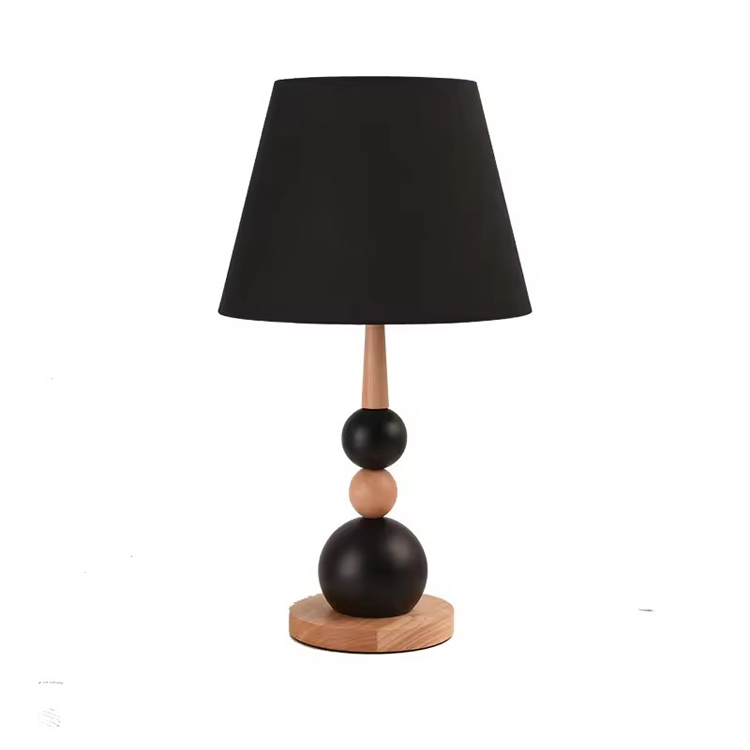 Simply Black Ball Retro Wood Bedside Minimal Bordslampa